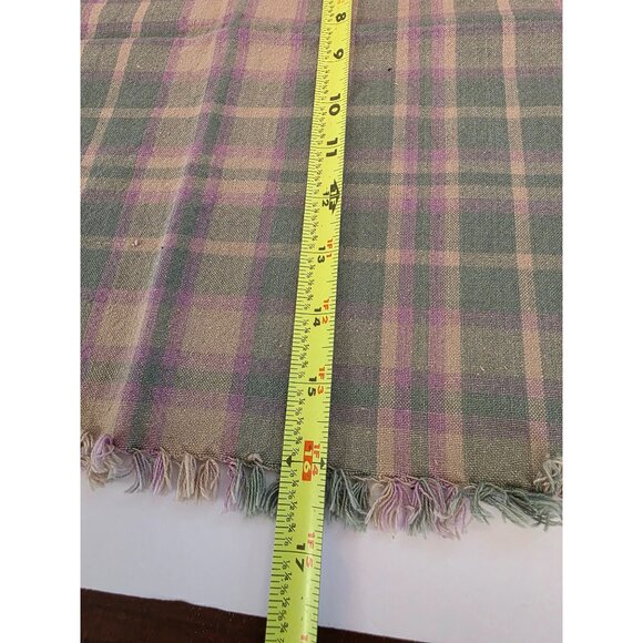 Set Of 6 Vintage Pastel Plaid Fringed Cotton Fabric Napkins 16"x16" Soft Home Dé - Picture 10 of 10